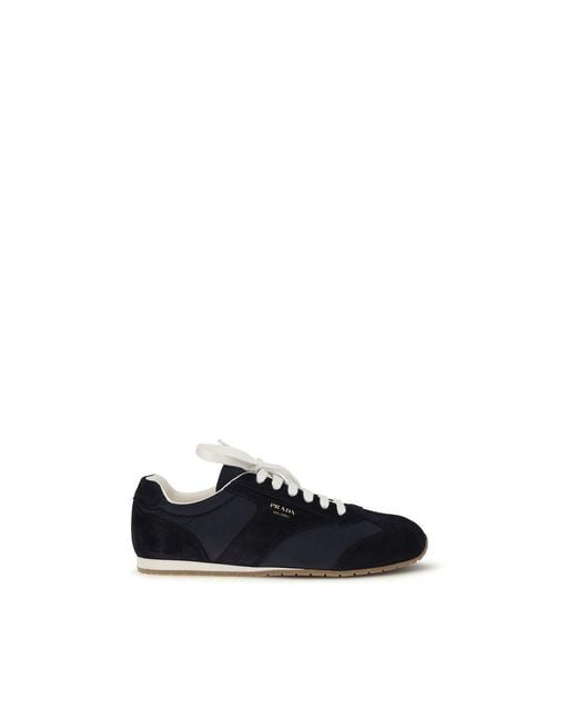 Prada Blue Calf Leather Bos Taurus Athletic Sneakers for men