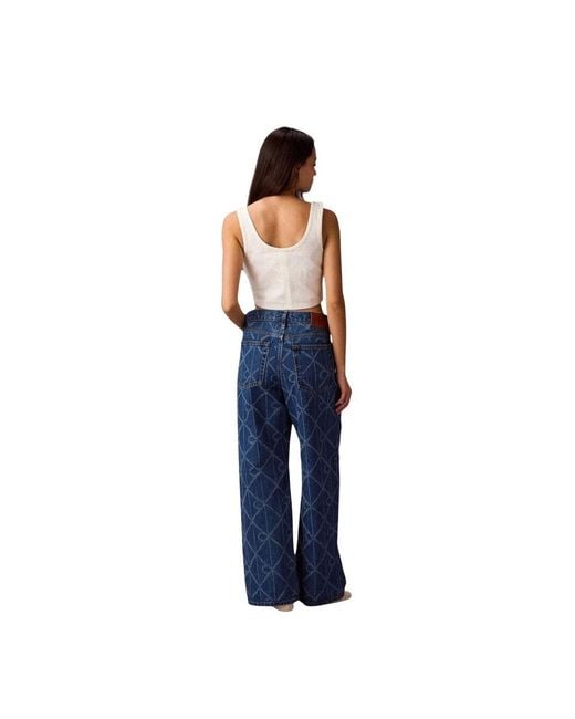 Calvin Klein Blue Cotton Boyfriend Jeans