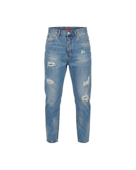 Gianni Lupo Blue Cotton Skinny Jeans for men