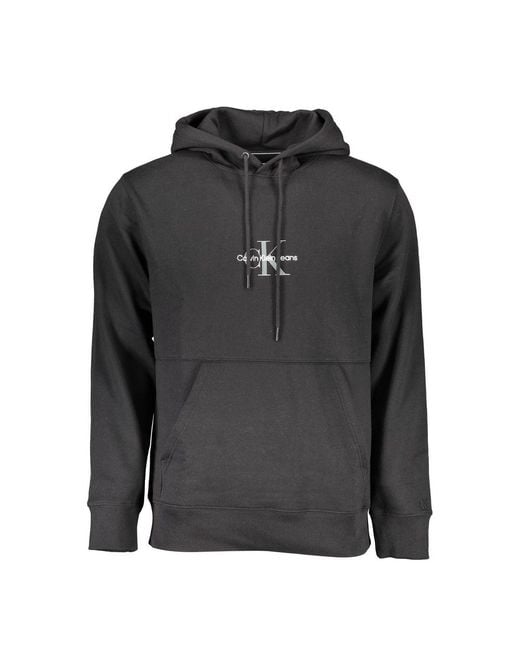 Calvin Klein Gray Black Cotton Men Sweatshirt for men