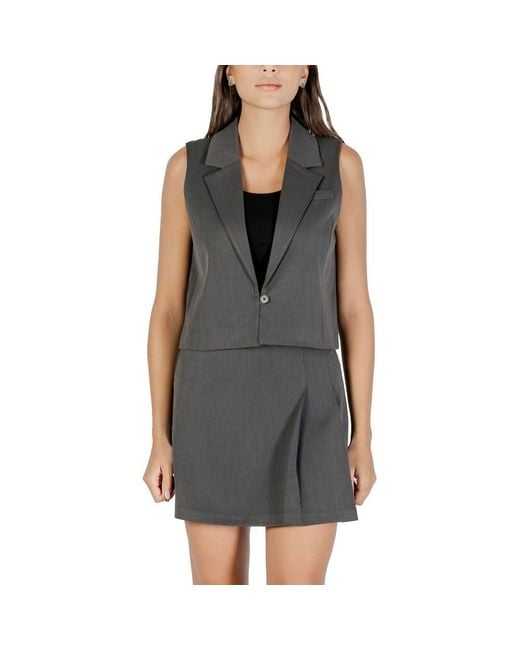 ONLY Gray Recycled Polyester Waistcoat