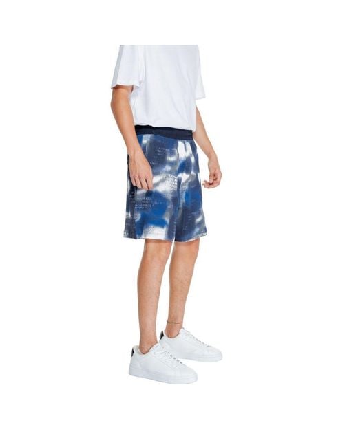 ARMANI EXCHANGE Blue Cotton Bermuda Shorts for men
