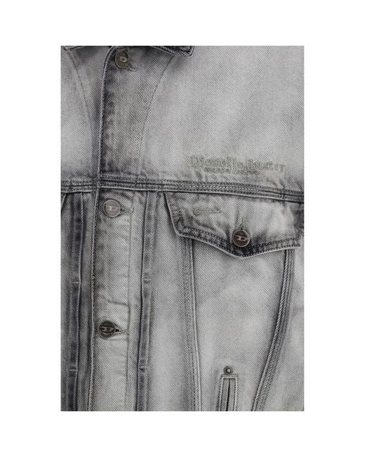 DIESEL Gray Cotton Denim Jacket for men