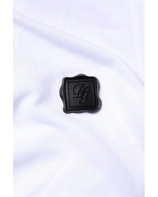 Dolce & Gabbana White Short Sleeve Polo Shirt Patch Detail for men