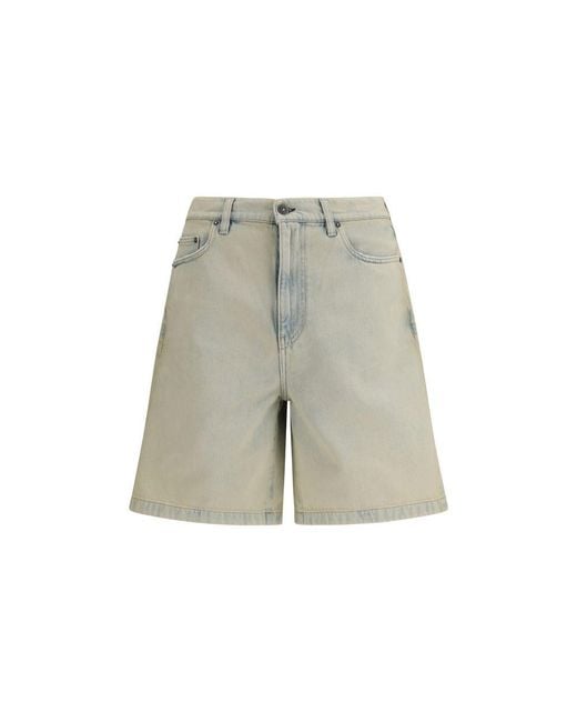 Golden Goose Deluxe Brand Gray Blue Cotton Bermuda Shorts for men