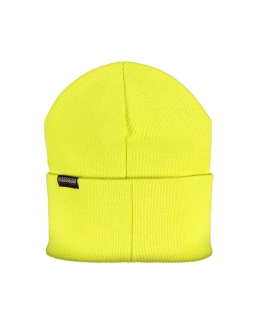 Napapijri Yellow Acrylic Hats & Cap for men