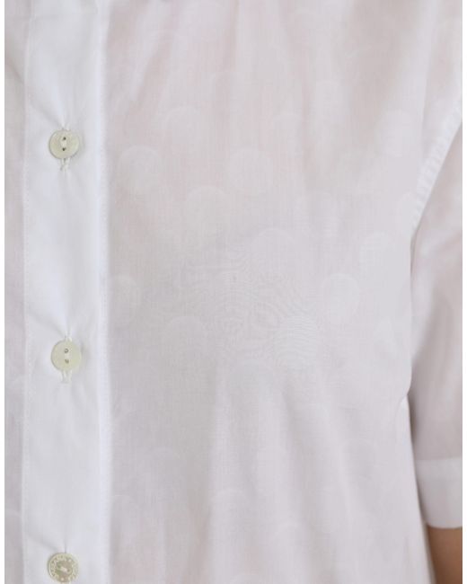 Dolce & Gabbana White Collared Short Sleeve Polo Shirt Top