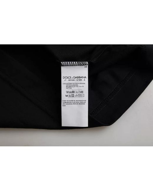 Dolce & Gabbana Black Cotton Round Neck Short Sleeves Men T for men