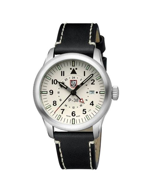 Luminox Black Leather Watch for men