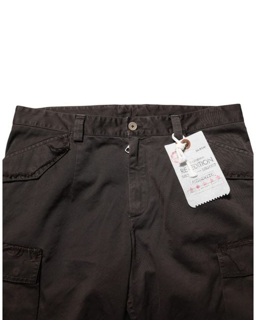 Dolce & Gabbana Black Re- Edition Cotton Cargo Pants for men