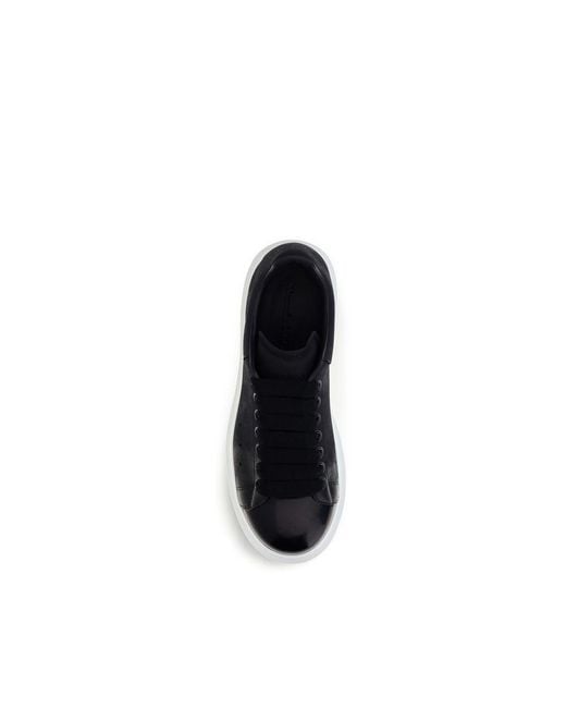McQueen Black Blue Calf Leather Bos Taurus Chunky Sneakers for men