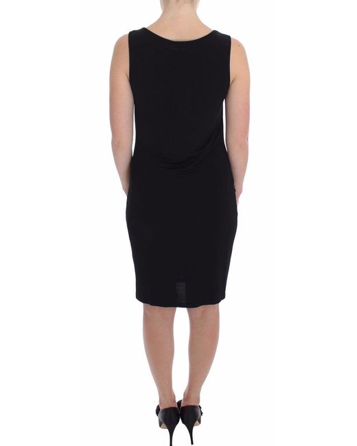Rocco Barocco Black Stretch Wiggle Pencil Sheath Bodycon Dress
