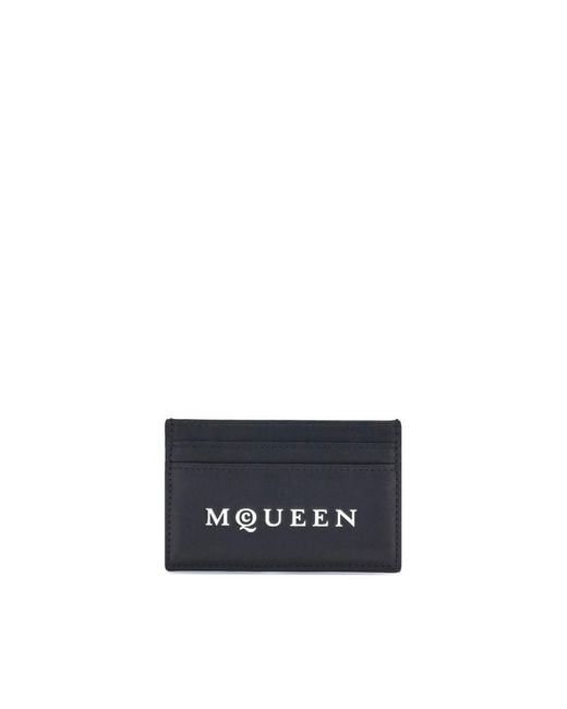 McQueen Blue Black Calf Leather Bos Taurus Wallet for men