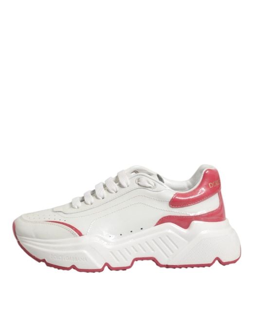 Dolce & Gabbana Multicolor White Pink Daymaster Low Top Sneakers Shoes