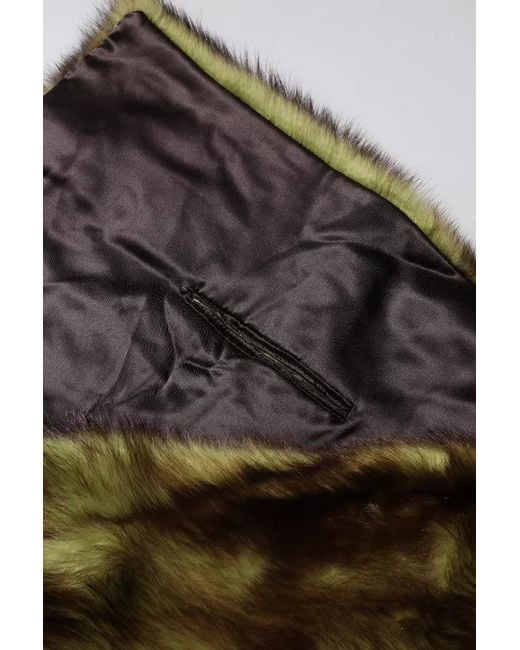 Dolce & Gabbana Green Fur Shawl Neck Wrap Cover Collar Scarf