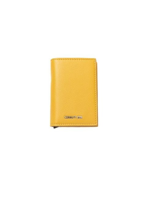 Cerruti 1881 Yellow Calfskin Men Wallet for men