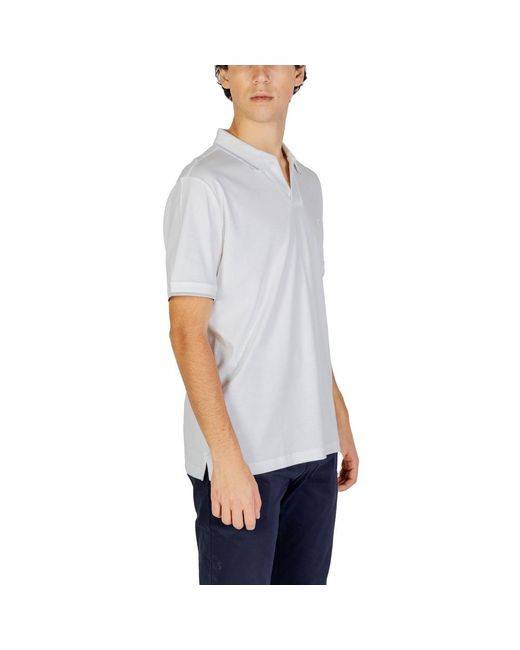 Calvin Klein White Cotton Polo Shirt for men