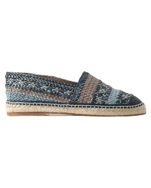 Dolce & Gabbana Blue Leather Buffalo Espadrille Shoes for men