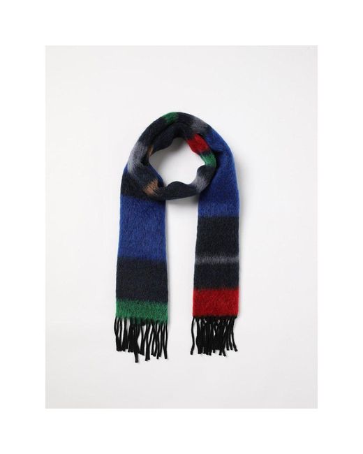 Paul Smith Black Gray Wool Scarf for men