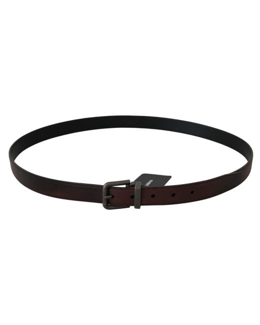 Dolce & Gabbana Black Solid Leather Buckle Belt for men