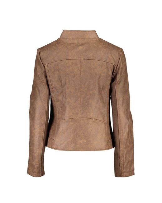 Desigual Brown Chic Sports Jacket With Long Sleeves