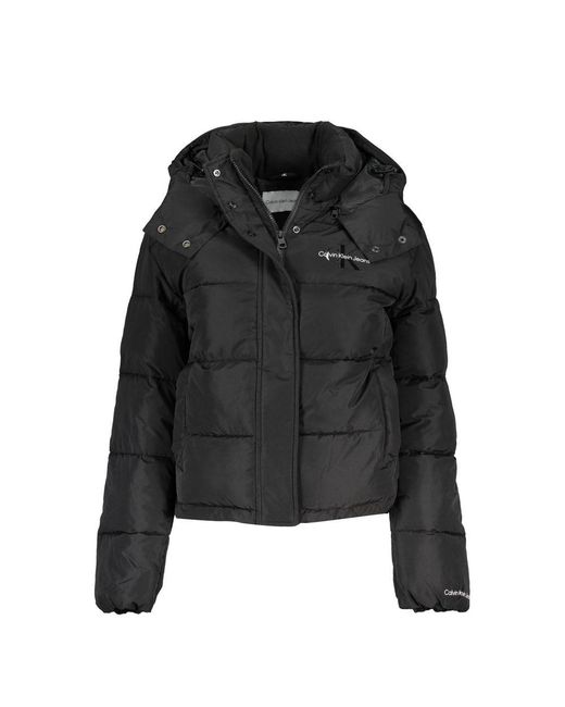 Calvin Klein Black Sleek Long-Sleeved Jacket With Removable Hood