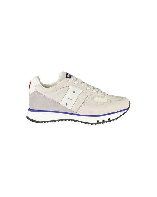 Blauer White Leather Sneaker for men