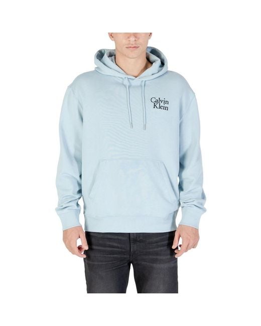 Calvin Klein Blue Cotton Hoodie for men