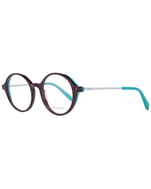 Emilio Pucci Metallic Burgundy Plastic Glasses (frames)