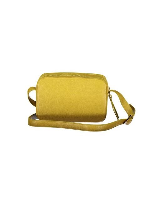 Coccinelle Yellow Leather Shoulder Bag