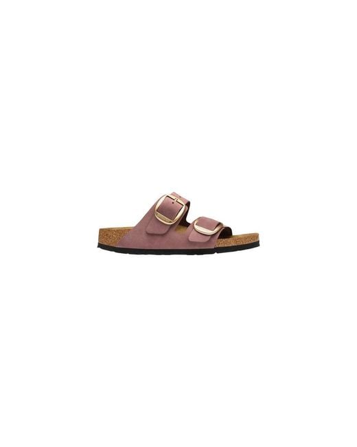 Birkenstock Pink Multicolor Leather Flat Sandals
