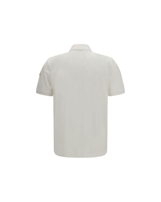 Moncler Gray White Cotton Polo Shirt for men