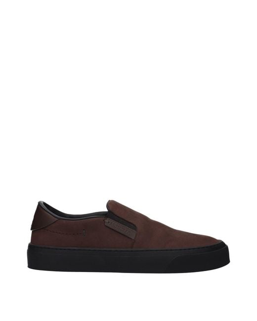 Moncler Brown Leather Slip-On Loafers for men