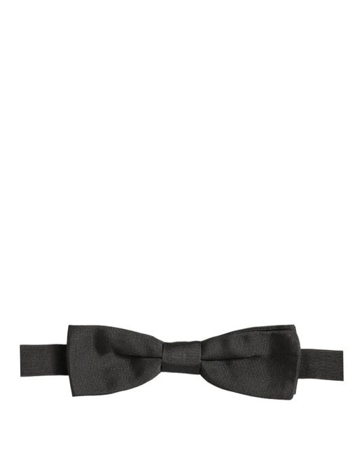 Dolce & Gabbana Men Black 100% Cotton Adjustable Neck Papillon Bow Tie for men