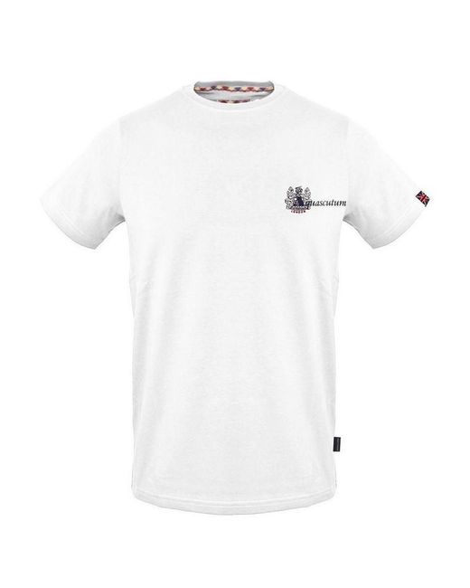 Aquascutum White Cotton T-shirt for men
