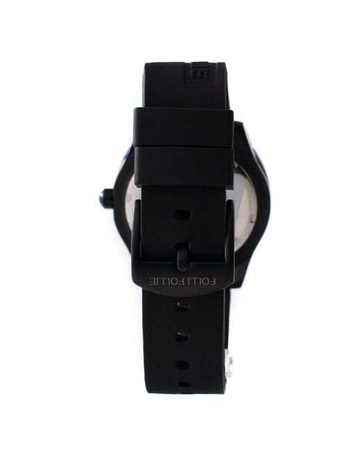 Folli Follie Blue Black Silicone Watch