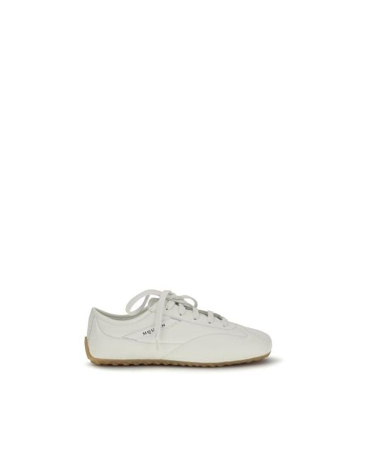 McQueen White Calf Leather Bos Taurus Athletic Sneakers for men