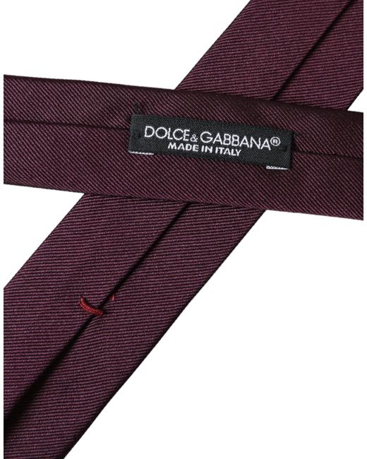 Dolce & Gabbana Purple Solid 100% Silk Adjustable Tie for men
