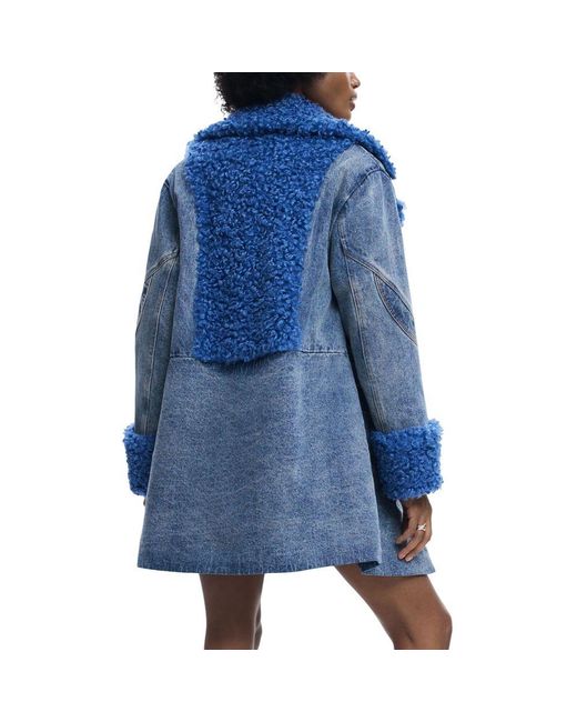 Desigual Blue Cotton Coat