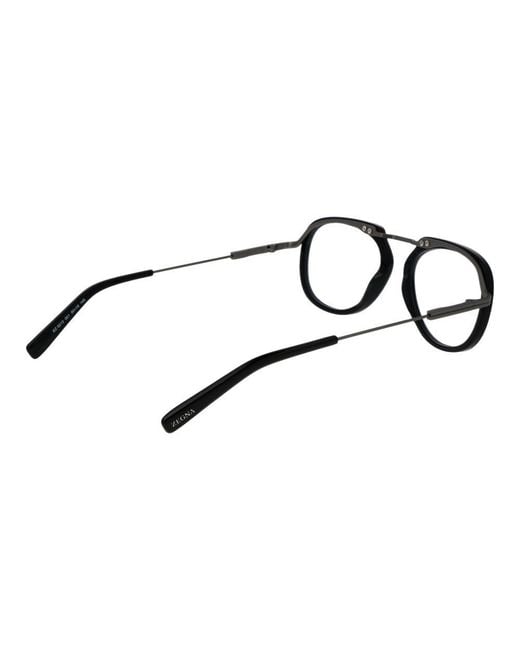 Zegna Black Metal Glasses (Frames) for men