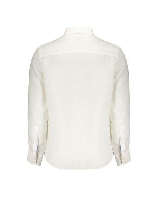 North Sails White Linen Men's Shirt for men