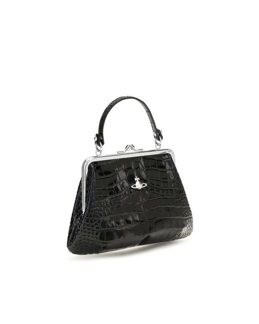 Vivienne Westwood Black Calf Leather Bos Taurus Shoulder Bag