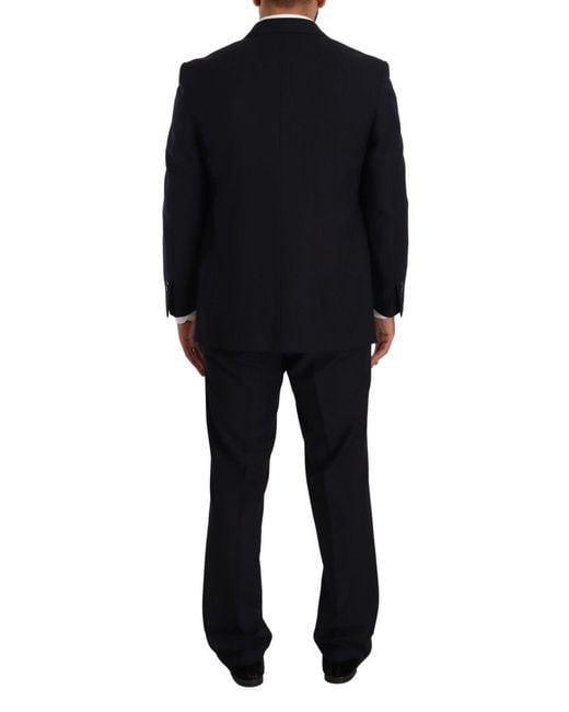 Domenico Tagliente Black Polyester Single Breasted Formal Suit for men