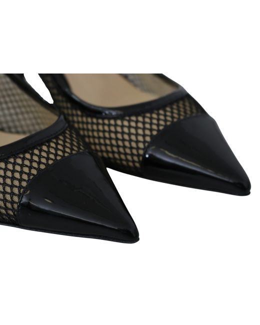 Jimmy Choo Black Elegant Mesh Pointed Toe Pumps