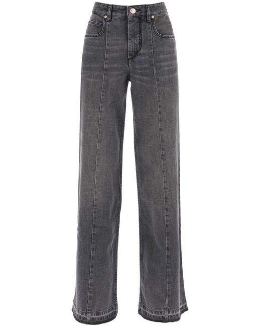 Isabel Marant Gray Noldy Wide Leg Jeans