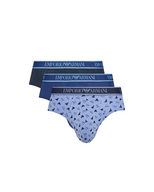 Emporio Armani Blue Cotton Briefs for men