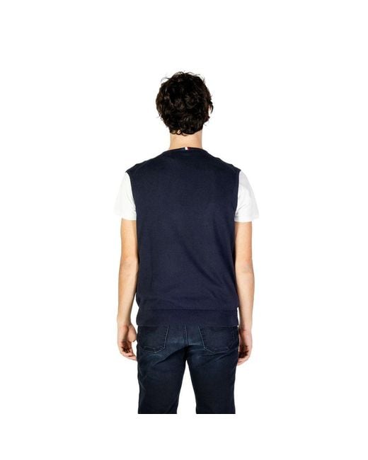 U.S. POLO ASSN. Blue Cotton Waistcoat for men