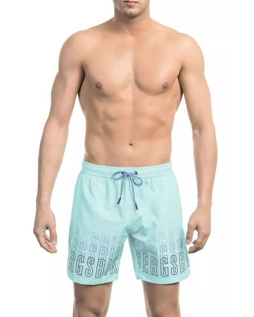 Bikkembergs Light Blue Polyester Men Swim Short for men