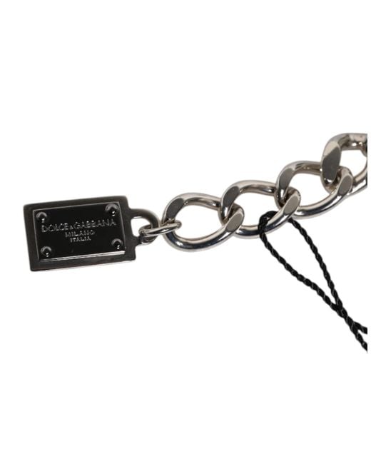 Dolce & Gabbana Green Tone Brass Bead Dice Logo Embellish Charm Bracelet for men