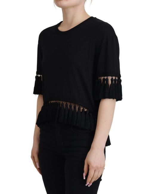 Dolce & Gabbana Black Elegant Cotton Short Sleeve Tee